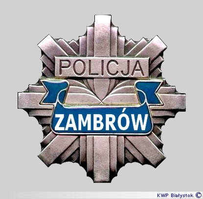 Gwiazda policyjna z napisem ,,Policja Zambrów&quot;