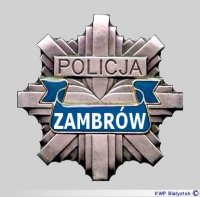 Gwiazda policyjna z napisem POLICJA oraz ZAMBRÓW